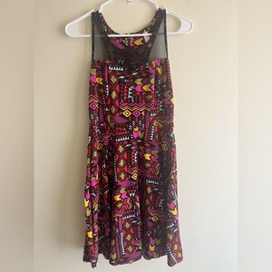 Colorful Tribal Print A-Line Dress